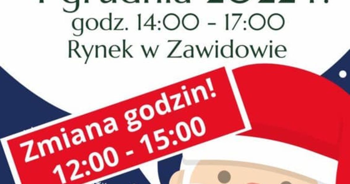 Plakat Mikołaj, zmiana godzin,