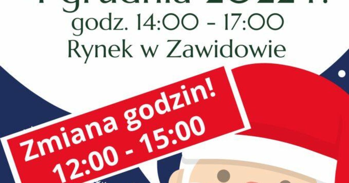 Plakat Mikołaj, zmiana godzin,